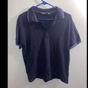 Mens Navy Collared Polo Shirt Claiborne Brand Small Cotton Blend
